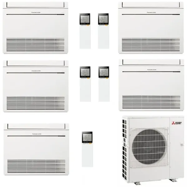 Système de chauffage au sol Mitsubishi Penta Split MFZ-KT 9+9+9+9+9 Btu MXZ-5F102VF2