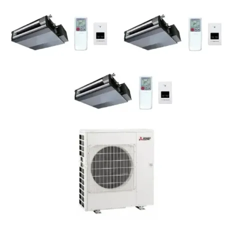Unités gainables Mitsubishi Trio Split 9+12+12 MXZ-3F68VF4 avec télécommande