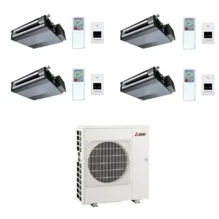 Mitsubishi Quadri Split 9+9+12+12 Kanaalunits MXZ-4F72VF4 Afstandsbediening