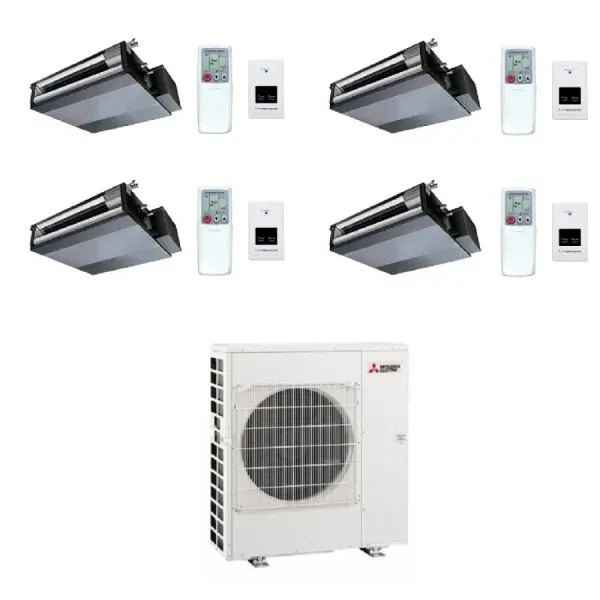 Dispositifs de montage Mitsubishi Quadri 9+9+9+18 canaux MXZ-4F80VF4 avec télécommande