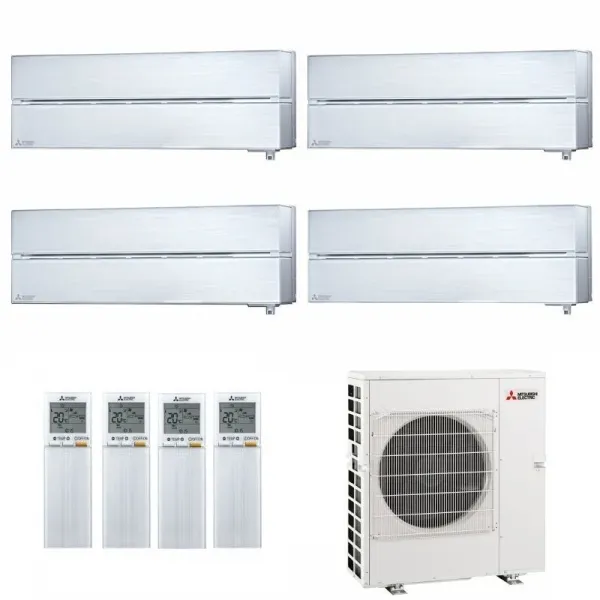 Climatiseur split Mitsubishi Quadri 9+9+9+12 BTU Blanc brillant MXZ-4F80VF4