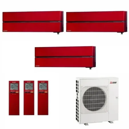 Climatiseur split Mitsubishi Trio 9+9+18 Btu Rouge Rubis MXZ-3F68VF4