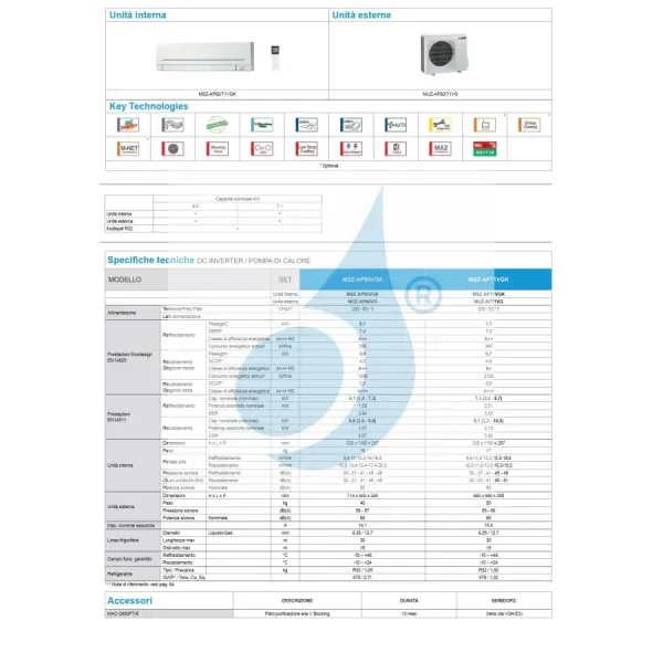 Climatiseur mural Mitsubishi Mono Split 24 Btu MSZ-AP-Large