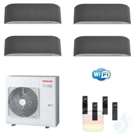 Toshiba Klimaanlagen Quadri Wand 12000+12000+12000+12000 Btu + RAS-4M27U2AVG-E R-32 Haori A++ A+ 3.5+3.5+3.5+3.5 kW KVRG_12+1...