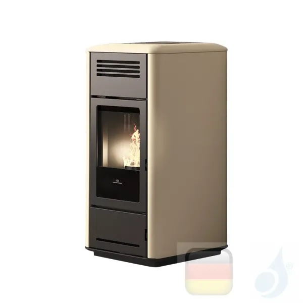 Edilkamin Hydro Pelletofen Milla H 15 15.3 kW Ausschaltbares Warmluftgebläse Pergamena Beschichtungstyp keramic A++ EdilK-809900