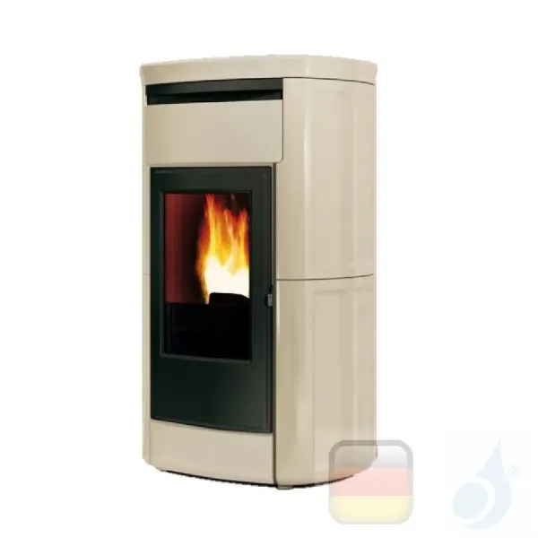 Edilkamin Hydro Pelletofen Kyra H 22 Ekleaner 22.5 kW Ausschaltbares Warmluftgebläse Pergamena Beschichtungstyp keramic A++ E...