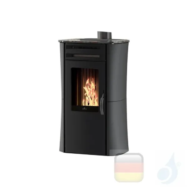 Edilkamin Raumluftunabhängige Pelletöfen Dania Air Tight 6.0 kW WiFi Grau Beschichtungstyp stahl - glass EdilK-810470