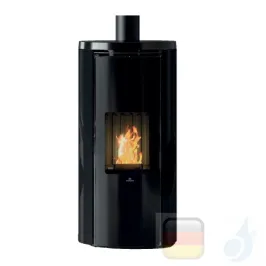 Edilkamin Raumluftunabhängige Pelletöfen Celia Air Tight 7.0 kW WiFi Schwarz Beschichtungstyp stahl - glass A++ EdilK-810330