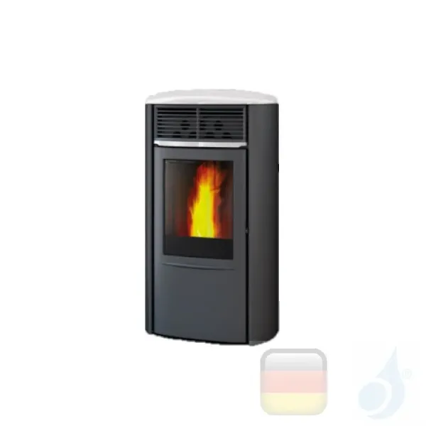 Edilkamin Pelletofen Aris Up2 8.2 kW Weiß Beschichtungstyp stahl-keramic A+ EdilK-808760