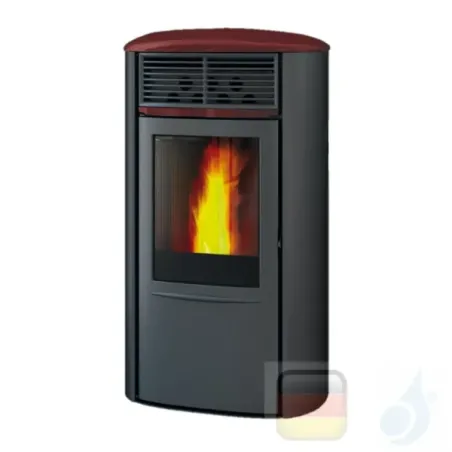 Edilkamin Pelletofen Aris UP Plus 8.0 kW Ductable Bordeaux Beschichtungstyp stahl-keramic A+ EdilK-806930