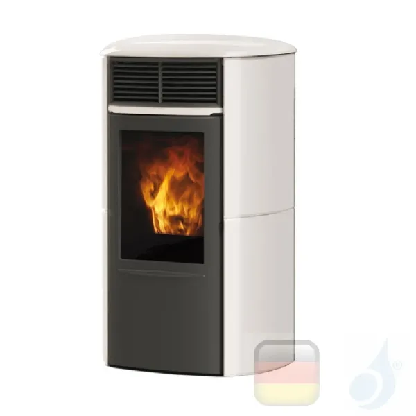 Edilkamin Pelletofen Aris Up2 8.2 kW Weiß Beschichtungstyp keramic A+ EdilK-808800
