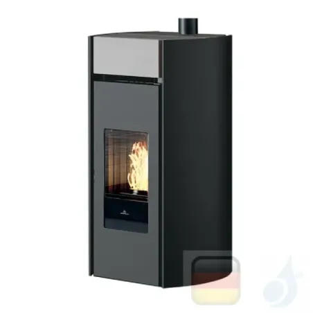 Edilkamin Pelletofen Myrna Q 10.0 kW WiFi Grau Beschichtungstyp stahl-keramic A+ EdilK-810760